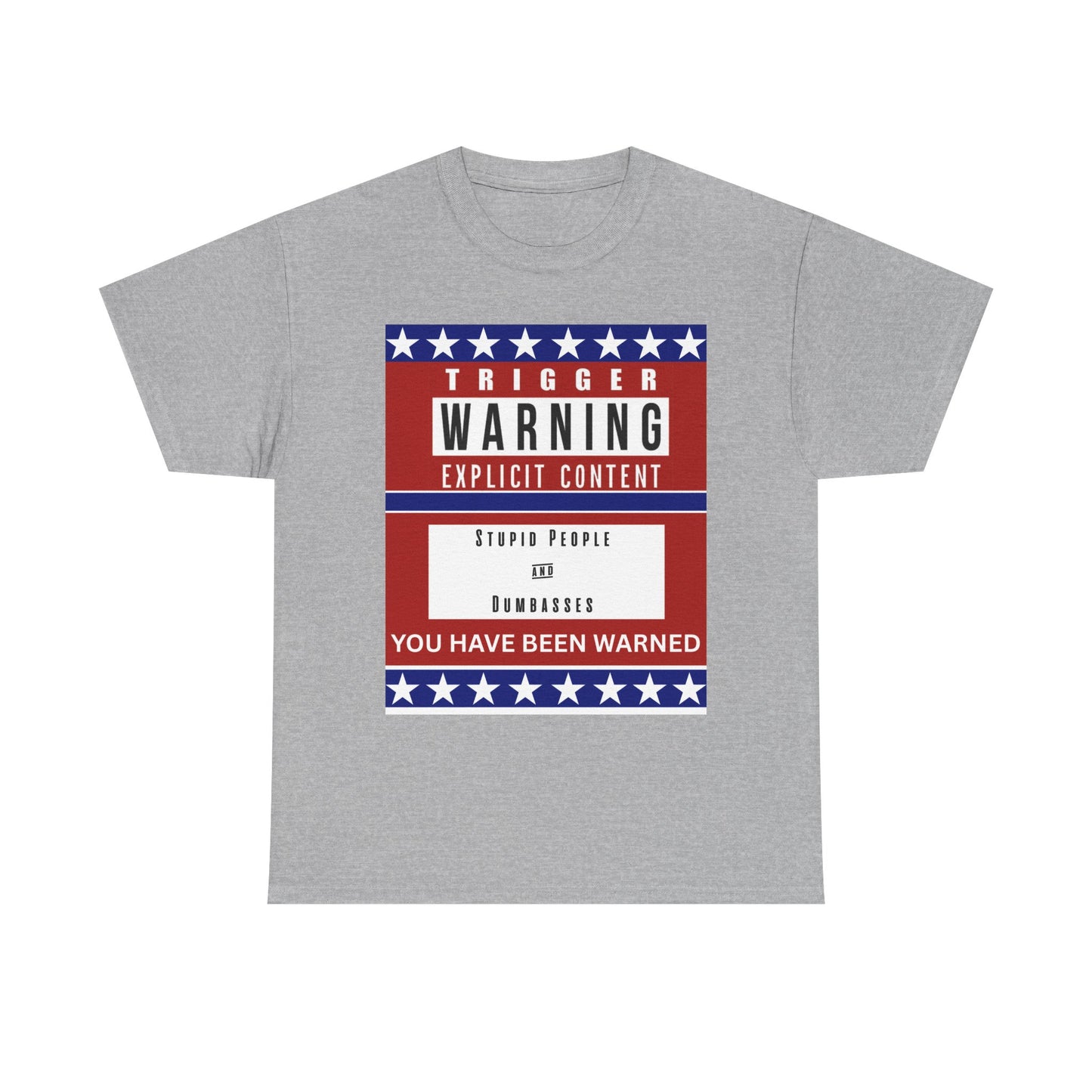 Trigger Warning -Unisex Heavy Cotton Tee with Warning Design, Funny Graphic Shirt, Humor T-Shirt, Casual Wear, Gift for Friends, Trendy Statement Top