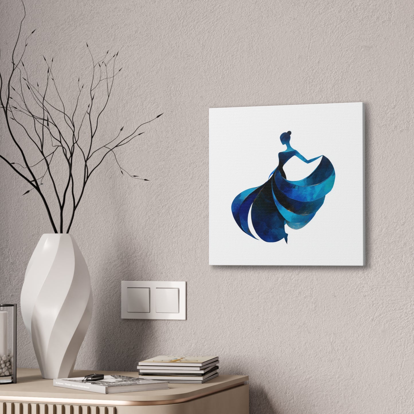 Dancing with the Water Series #4 -Elegant Silhouette Canvas Wall Art, Abstract Decor for Home, Gift for Women, Living Room Artwork, Dance Theme Decoration
