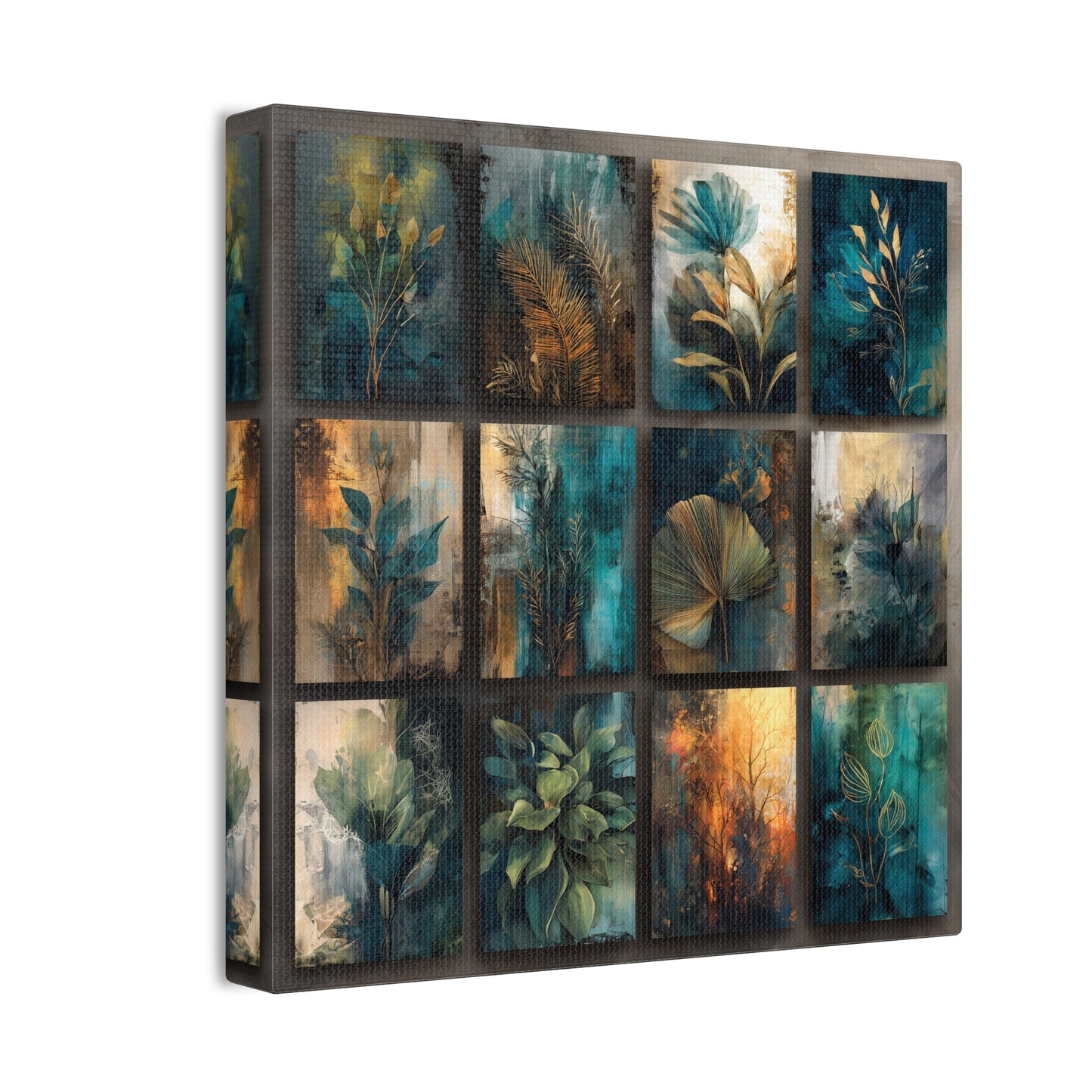 Natures Blue Green Series #1 -Botanical Wall Art, Nature-Inspired Home Décor, Eco-Friendly Canvas Print, Greenery Art Piece, Living Room Wall Hanging