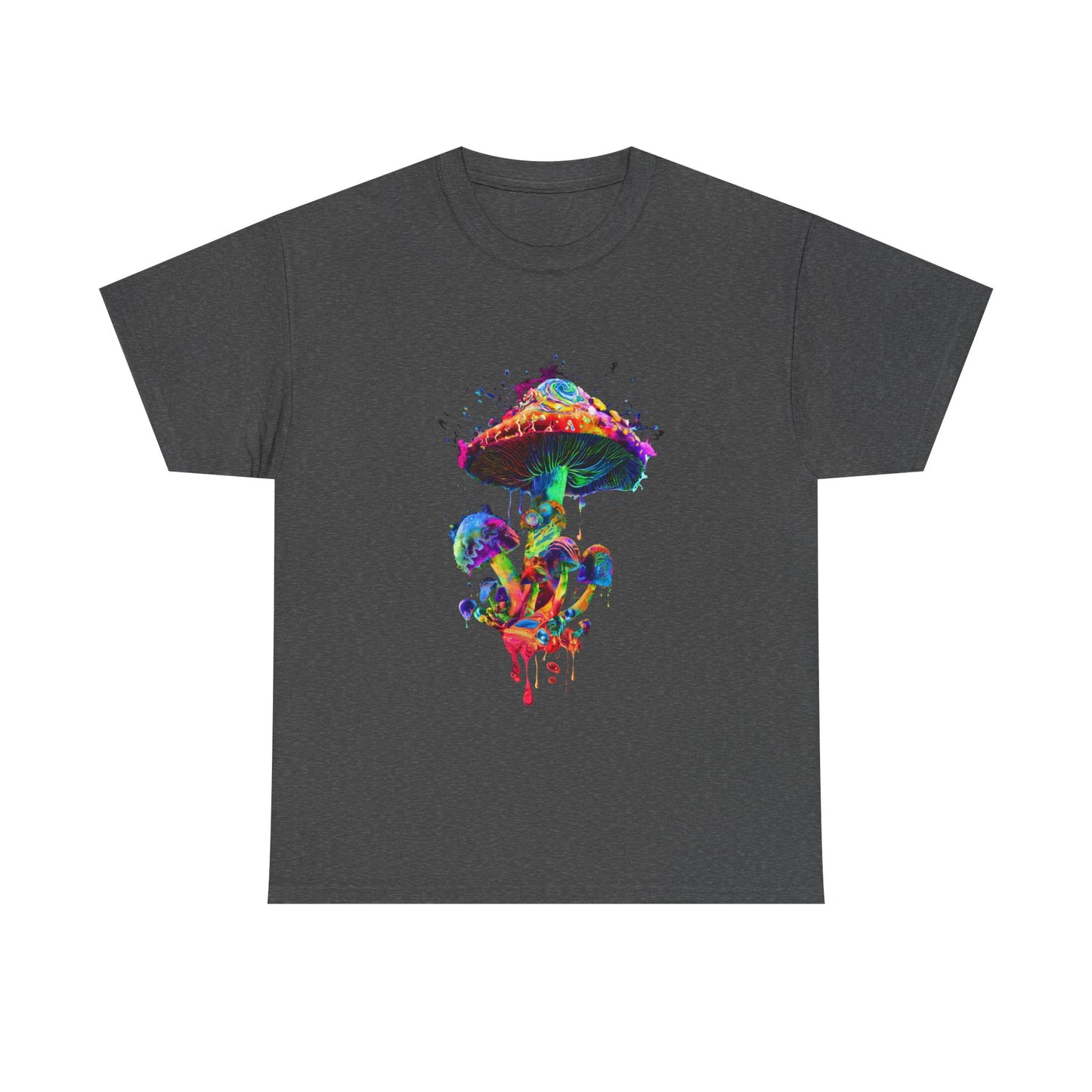 Tie Dye Psychedelic Mushroom 4  -Tee, Unisex Heavy Cotton T-Shirt, Vibrant Graphic Shirt, Perfect for Festivals, Eco-friendly Gift, Casual Wea
