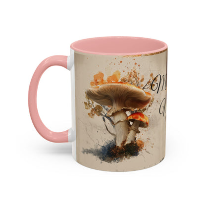Mushroom Magic Accent Coffee Mug — 11/15oz Ceramic Cup with Woodland Fungi Design