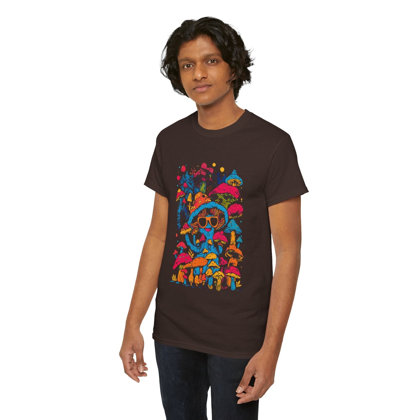 Shroom Dude - Mushroom Tee, Unisex Heavy Cotton T-Shirt, Vibrant Graphic Shirt, Perfect for Festivals, Eco-friendly Gift, Casual Wear