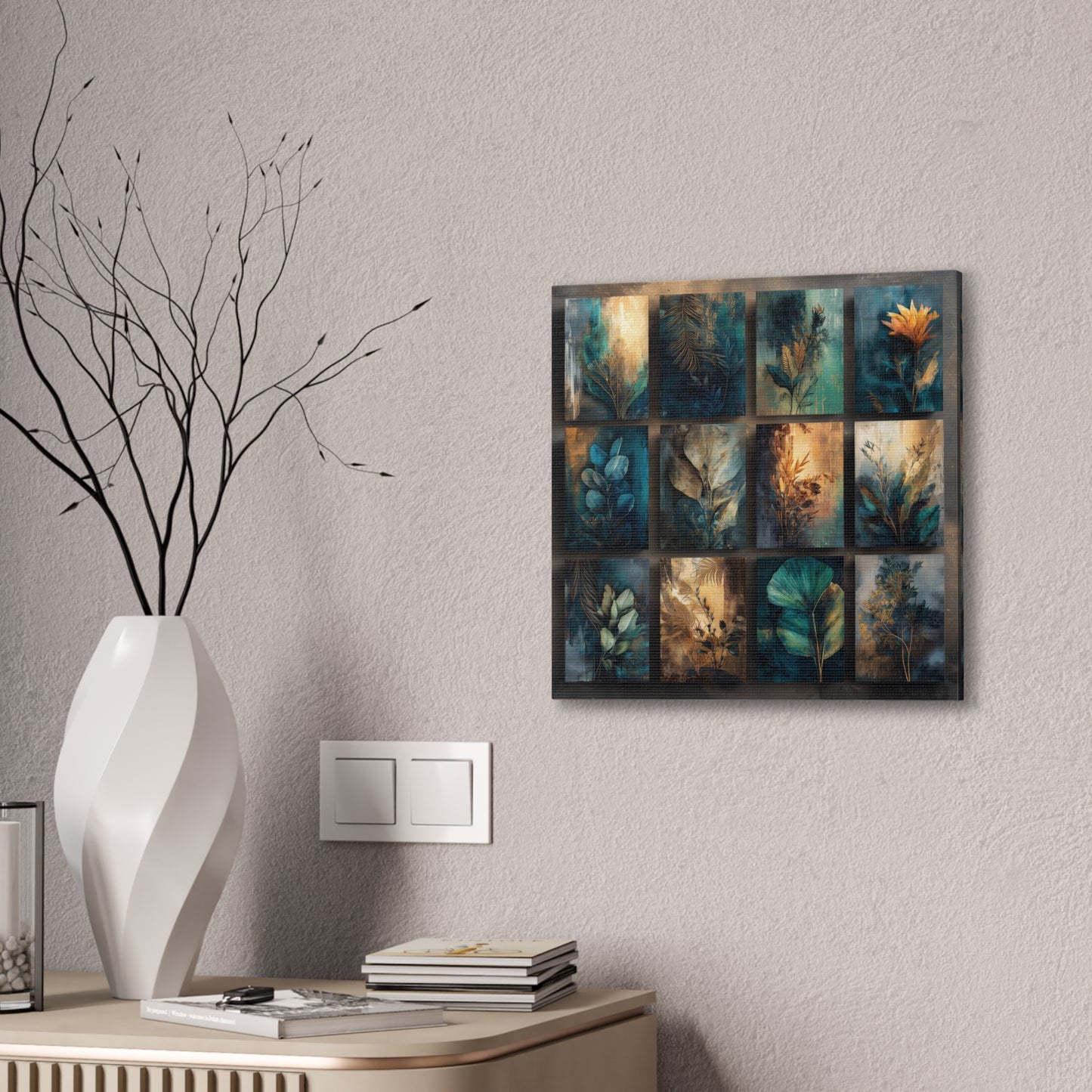 Natures Blue Green Series #2 -Botanical Wall Art, Nature-Inspired Home Décor, Eco-Friendly Canvas Print, Greenery Art Piece, Living Room Wall Hanging