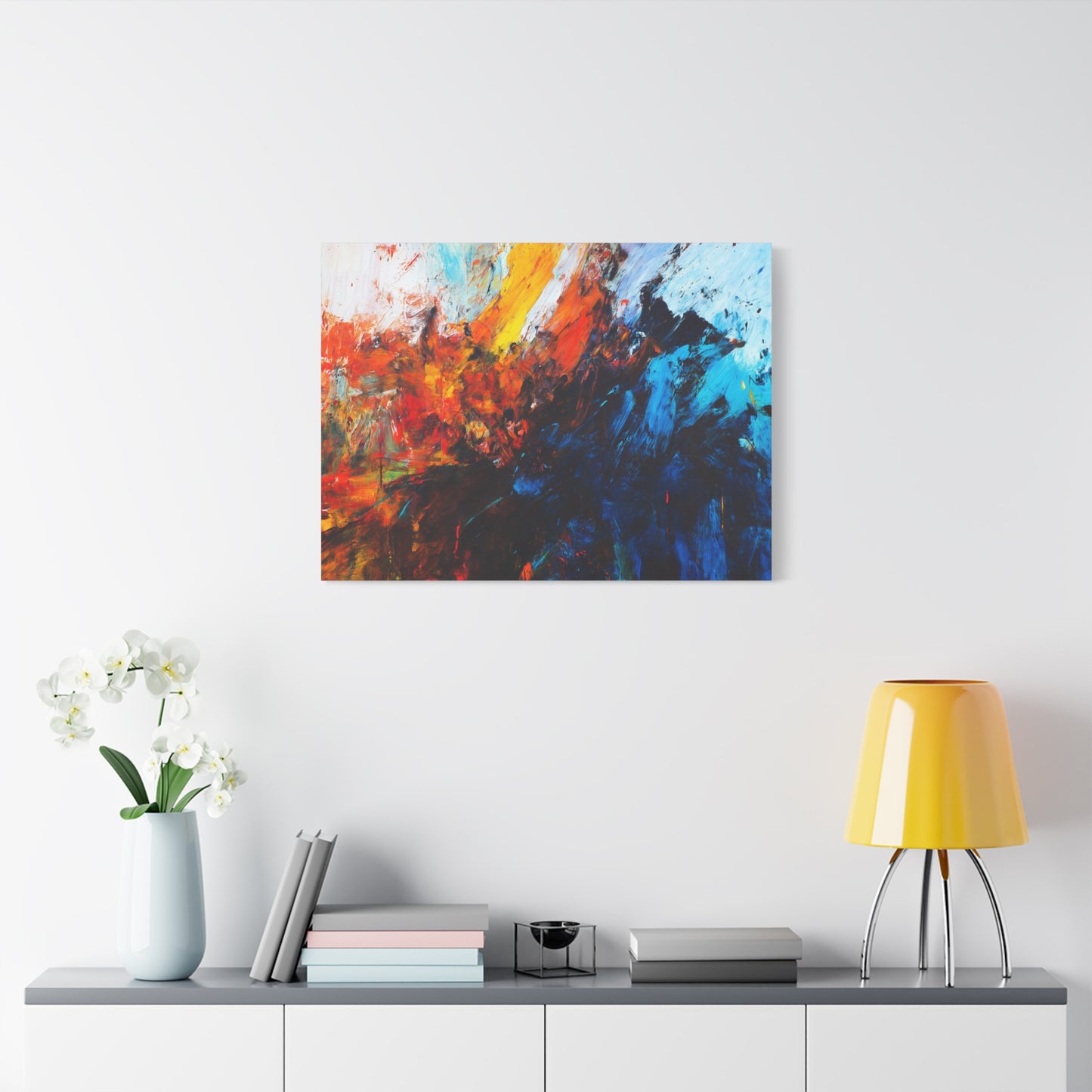 Fire and Ice --Vibrant Abstract Canvas Art, Decorative Wall Art, Modern Home Decor