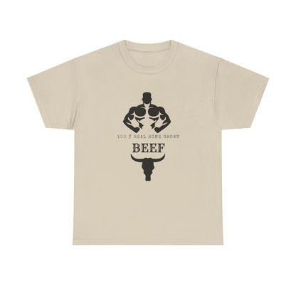 100% Beef -Unisex Tee, Perfect Gift for Workout Enthusiasts, Fitness Club, Gym Wear, Bodybuilding Fashion, Casual Daily Wear