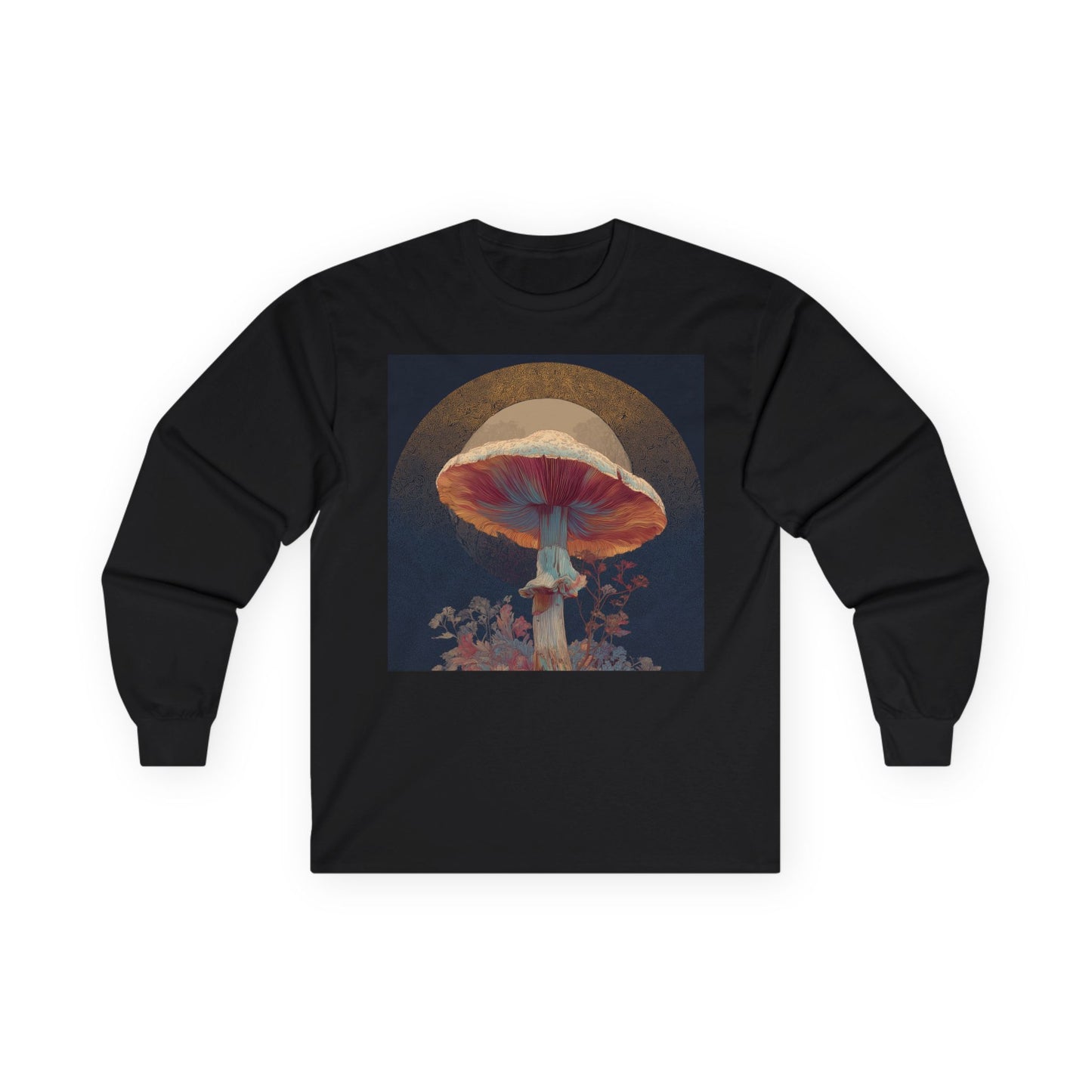 Mushroom Halo Long Sleeve Tee — Psychedelic Fungi Graphic Shirt