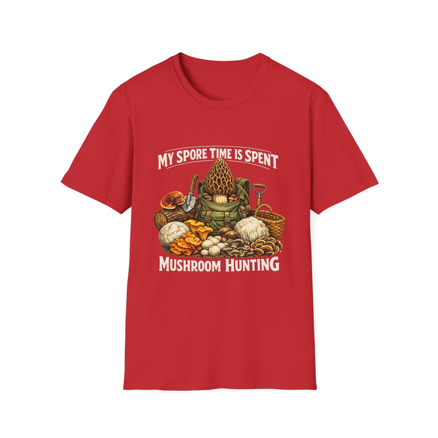 Mushroom Hunting T-Shirt — "My Spore Time Is Spent" For Foragers & Nature Lovers