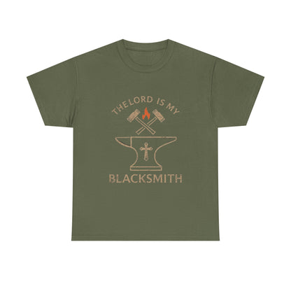 Christian Blacksmith T‑Shirt — "The Lord Is My Blacksmith" Faith Tradesman Tee