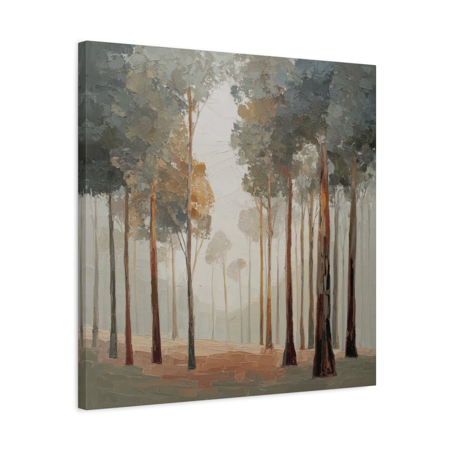 Misty Woods -Artistic Forest Landscape Canvas Print, Nature Decor, Home Wall Art, Bohemian Home Decor.