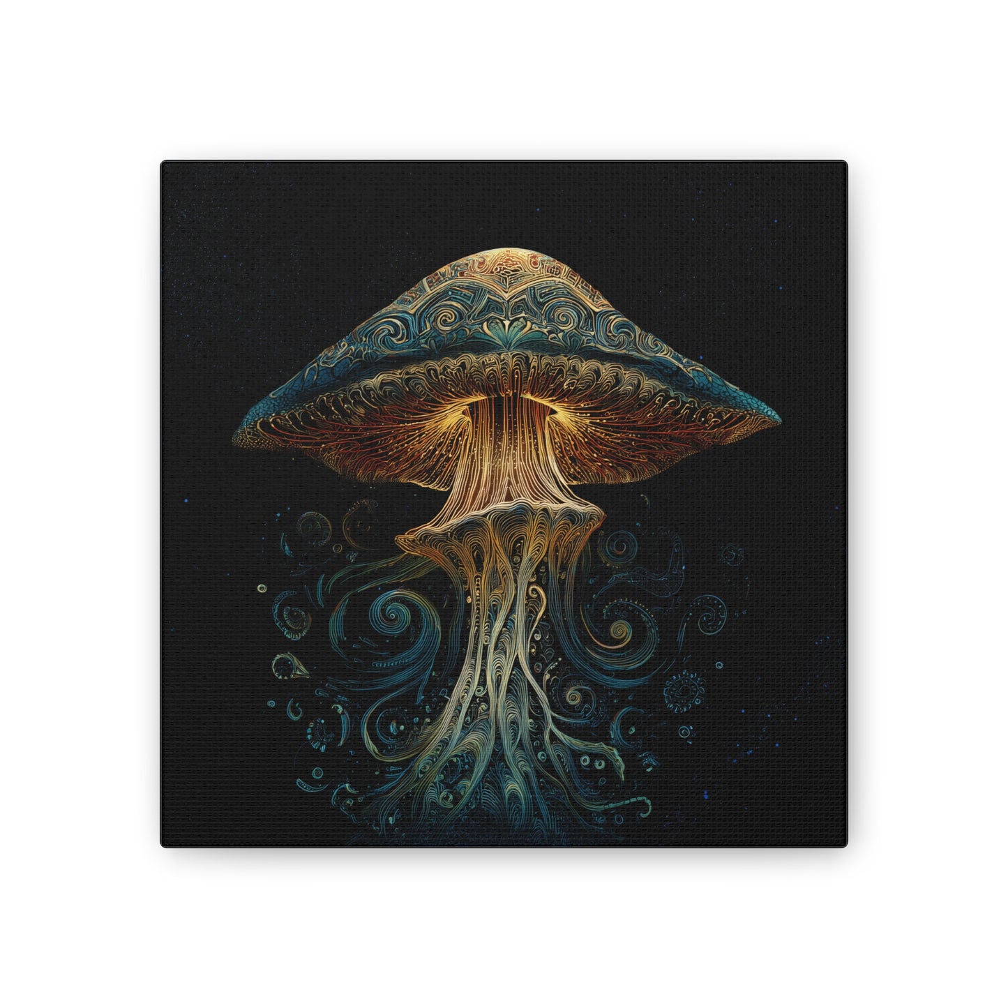 Swirl -Mushroom Canvas Art, Stretched Wall Decor, Bohemian Home Decor, Psychedelic Wall Art, Nature-Inspired Art