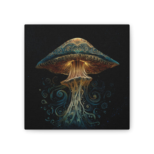 Swirl -Mushroom Canvas Art, Stretched Wall Decor, Bohemian Home Decor, Psychedelic Wall Art, Nature-Inspired Art