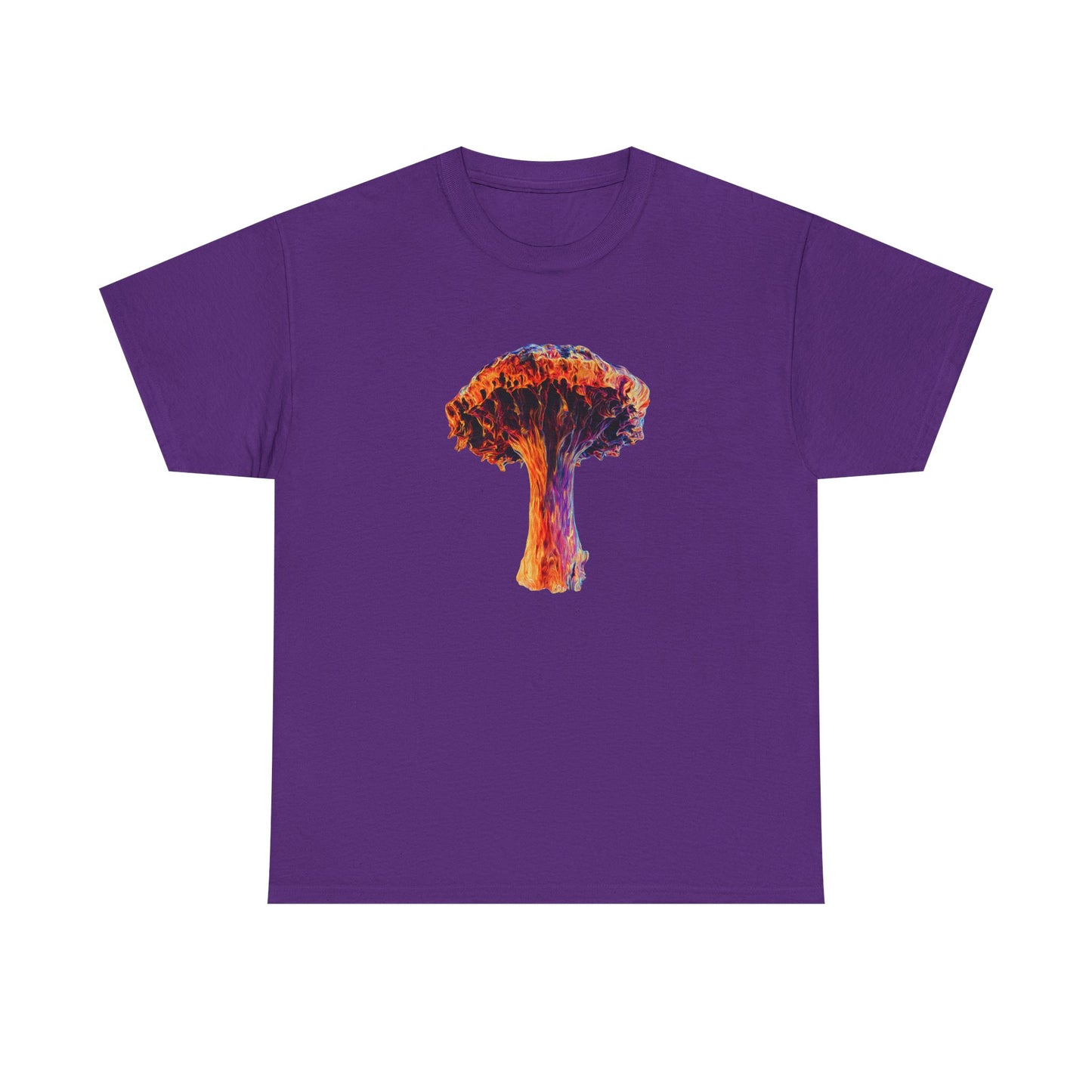 Colorful Psychedelic Mushroom 3 -Tee, Unisex Heavy Cotton T-Shirt, Vibrant Graphic Shirt, Perfect for Festivals, Eco-friendly Gift, Casual Wea