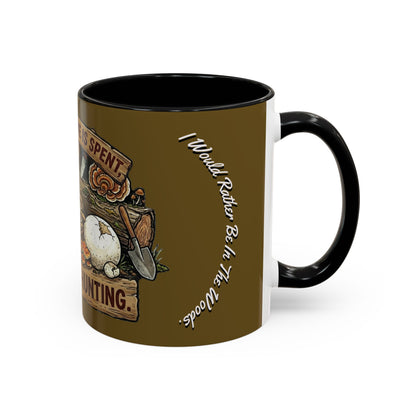 Mushroom Hunting Coffee Mug – "My Spore Time Is Spent" Rustic Forager Accent Mug