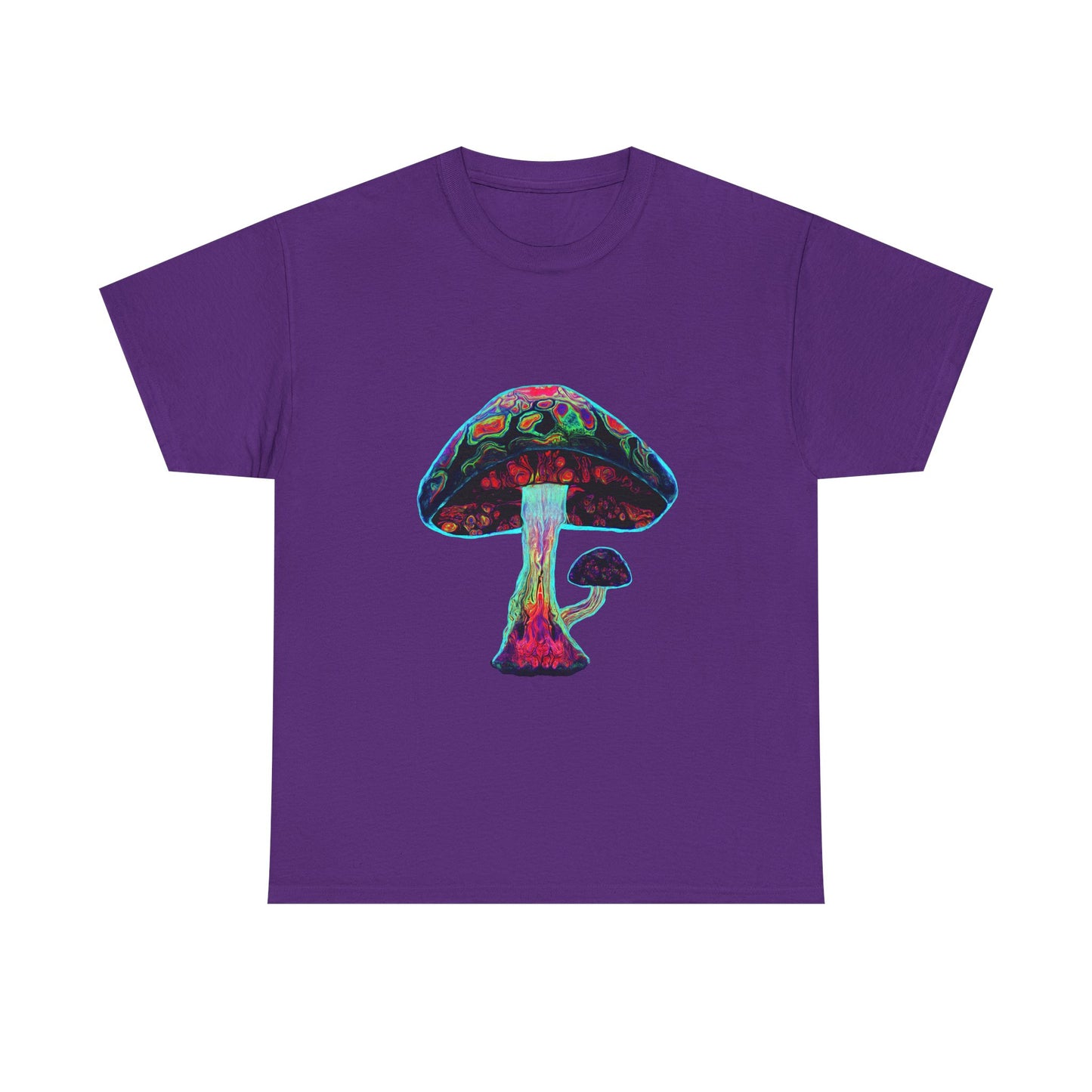 Tie Dye Psychedelic Mushroom 3 -Tee, Unisex Heavy Cotton T-Shirt, Vibrant Graphic Shirt, Perfect for Festivals, Eco-friendly Gift, Casual Wea