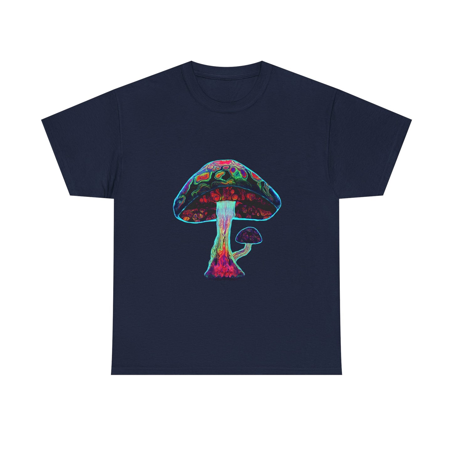 Tie Dye Psychedelic Mushroom 3 -Tee, Unisex Heavy Cotton T-Shirt, Vibrant Graphic Shirt, Perfect for Festivals, Eco-friendly Gift, Casual Wea