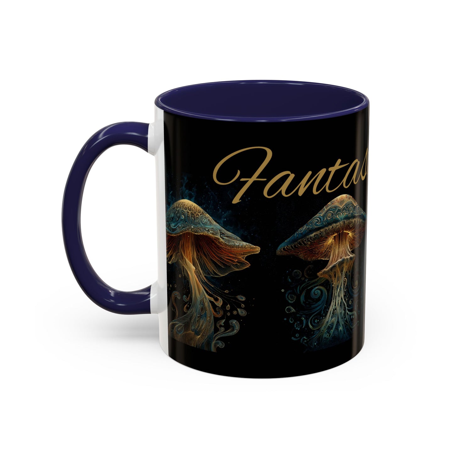 Dark Fantastic Fungi Coffee Mug - Magical Ocean Mushroom Art (11/15oz)