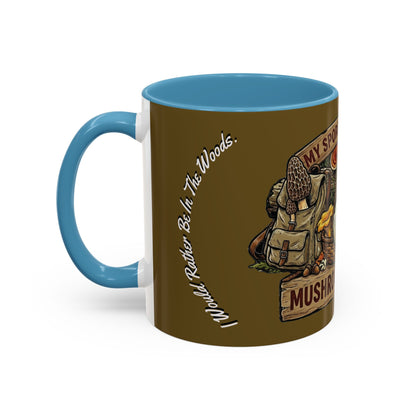 Mushroom Hunting Coffee Mug – "My Spore Time Is Spent" Rustic Forager Accent Mug