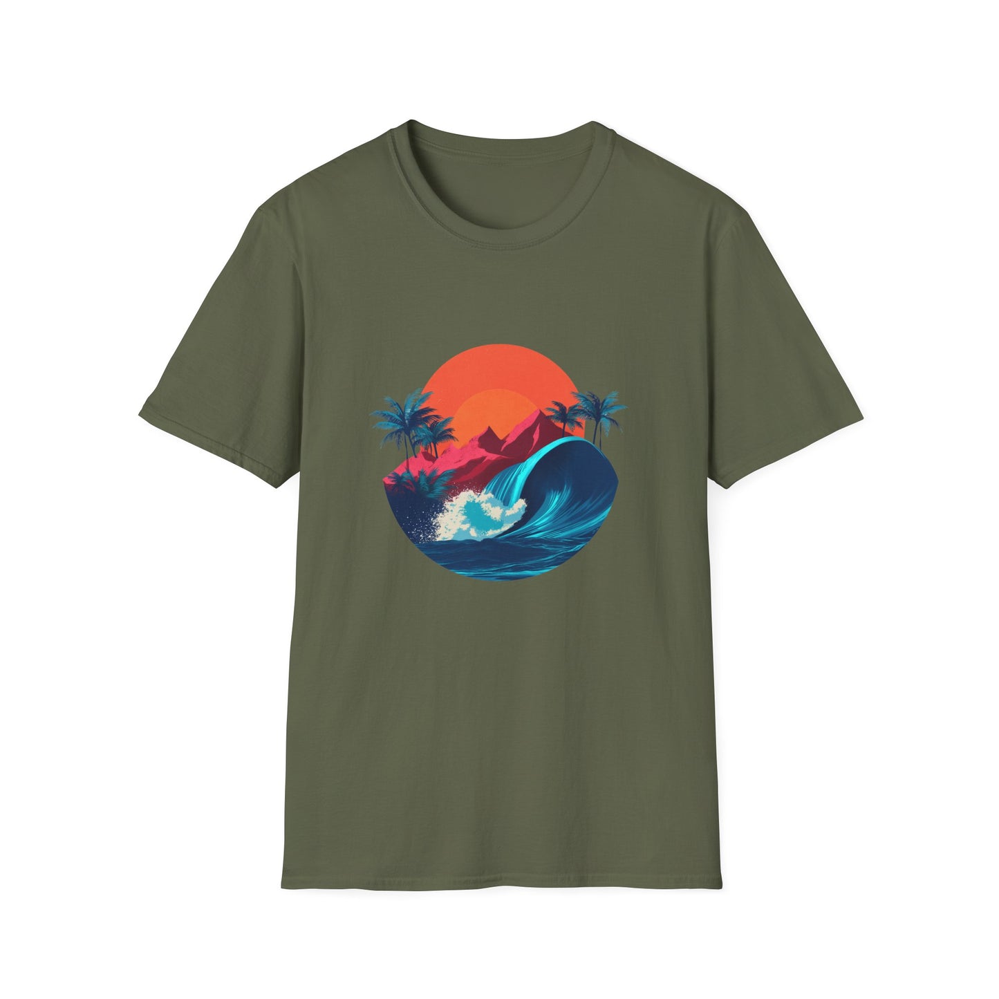 Sunset Surf T-Shirt — Retro Beach Wave Graphic Tee