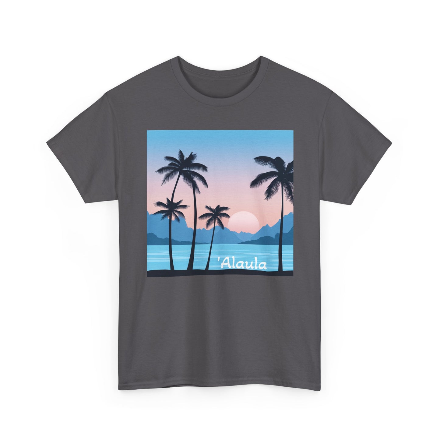 'Alaula Aloha Sunset Tee — Tropical Palm Beach Graphic T-Shirt