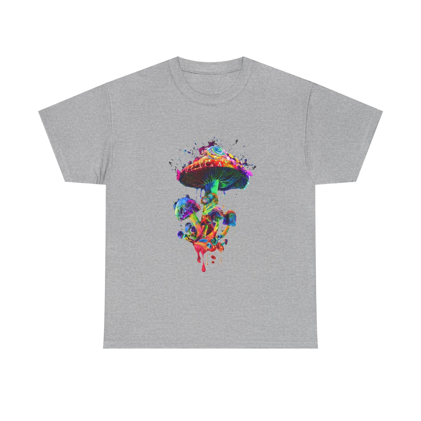 Tie Dye Psychedelic Mushroom 4  -Tee, Unisex Heavy Cotton T-Shirt, Vibrant Graphic Shirt, Perfect for Festivals, Eco-friendly Gift, Casual Wea