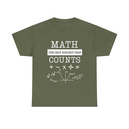 Math Counts -Unisex Heavy Cotton Tee, Funny Math Shirt, Gift for Teachers, Math Lovers, Back to School T-Shirt