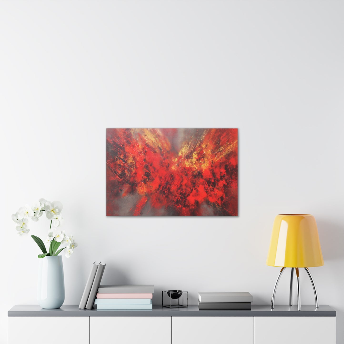 Exploding With Love -Abstract Red Canvas Wall Art