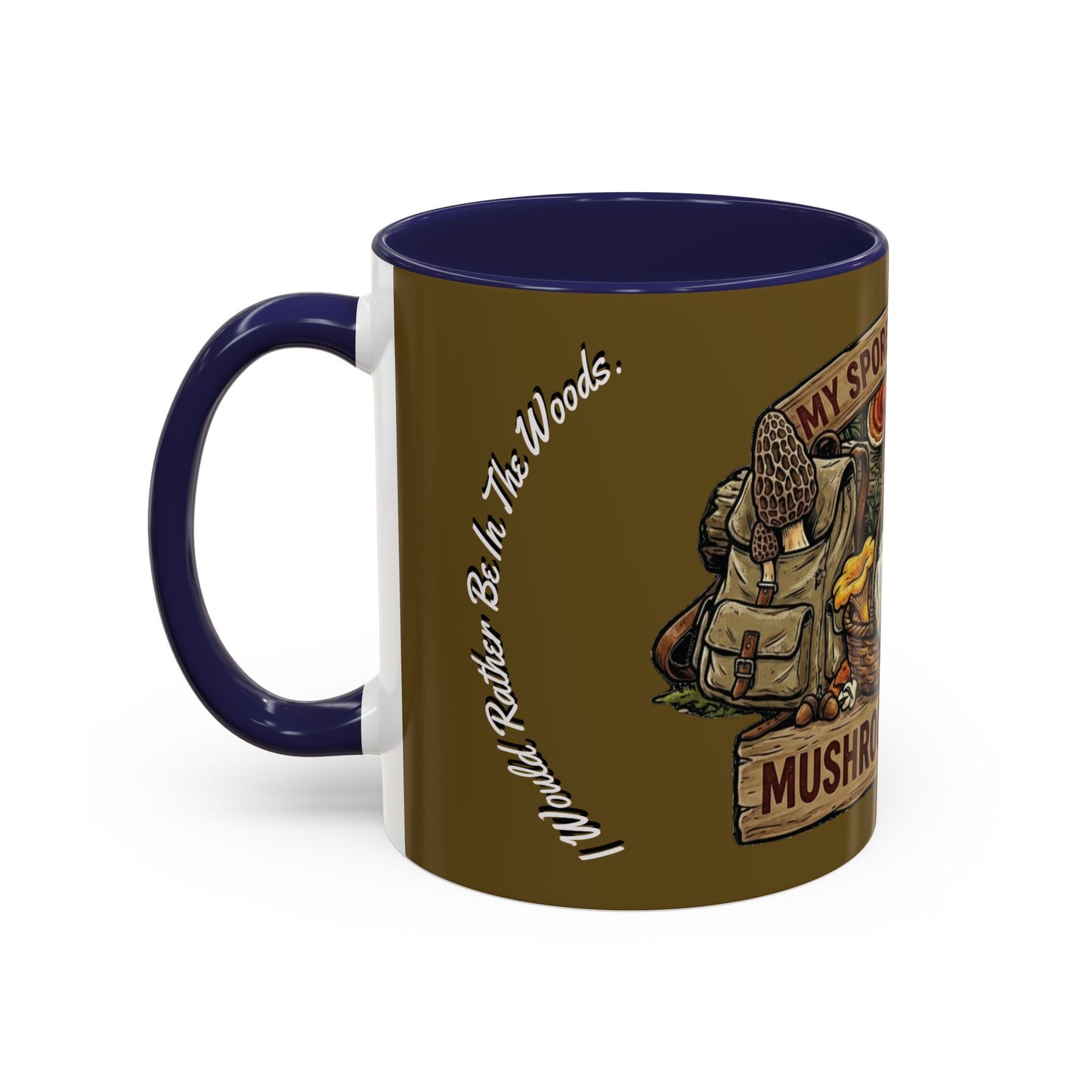 Mushroom Hunting Coffee Mug – "My Spore Time Is Spent" Rustic Forager Accent Mug