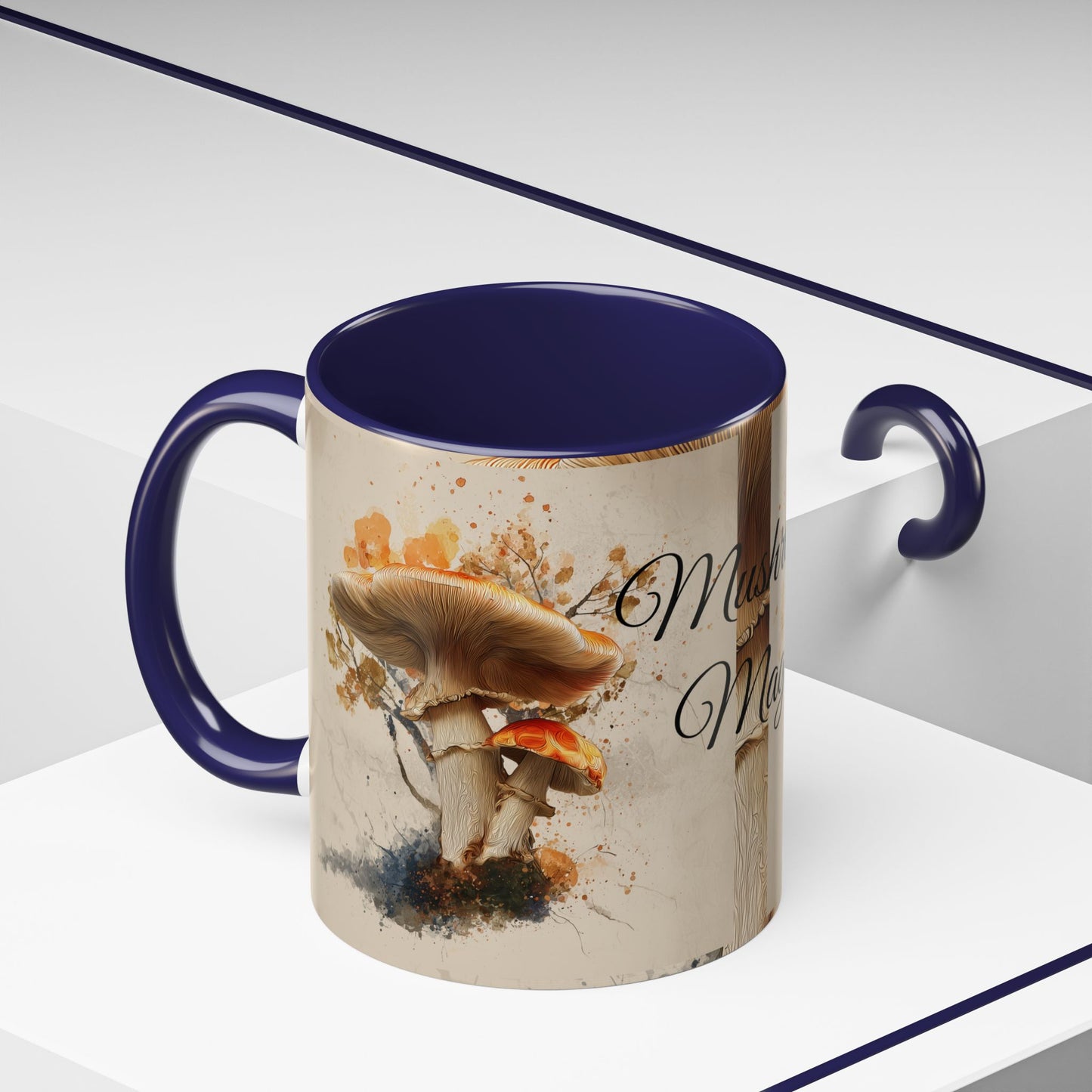 Mushroom Magic Accent Coffee Mug — 11/15oz Ceramic Cup with Woodland Fungi Design