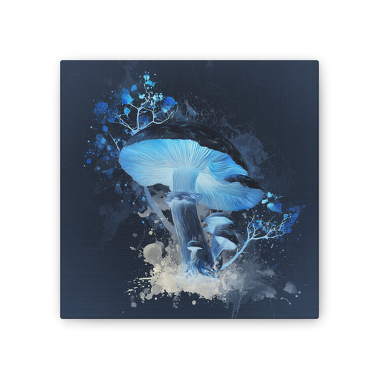 Mushroom Water Color Inverse -Mushroom Canvas Art, Stretched Wall Decor, Bohemian Home Decor, Psychedelic Wall Art, Nature-Inspired Art