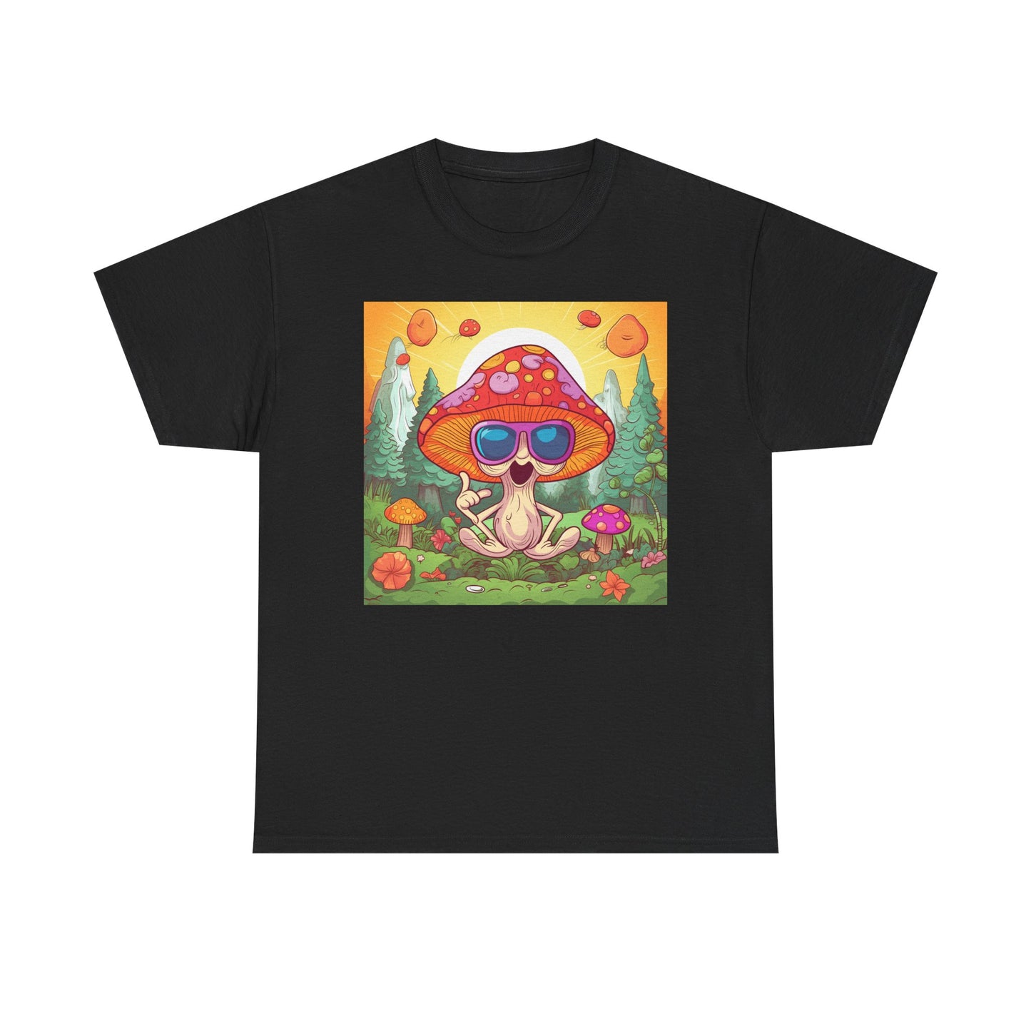 Whimsical Mushroom Tee, Casual T-Shirt, Gift for Nature Lovers, Eco-Friendly Apparel, Unisex Graphic Shirt