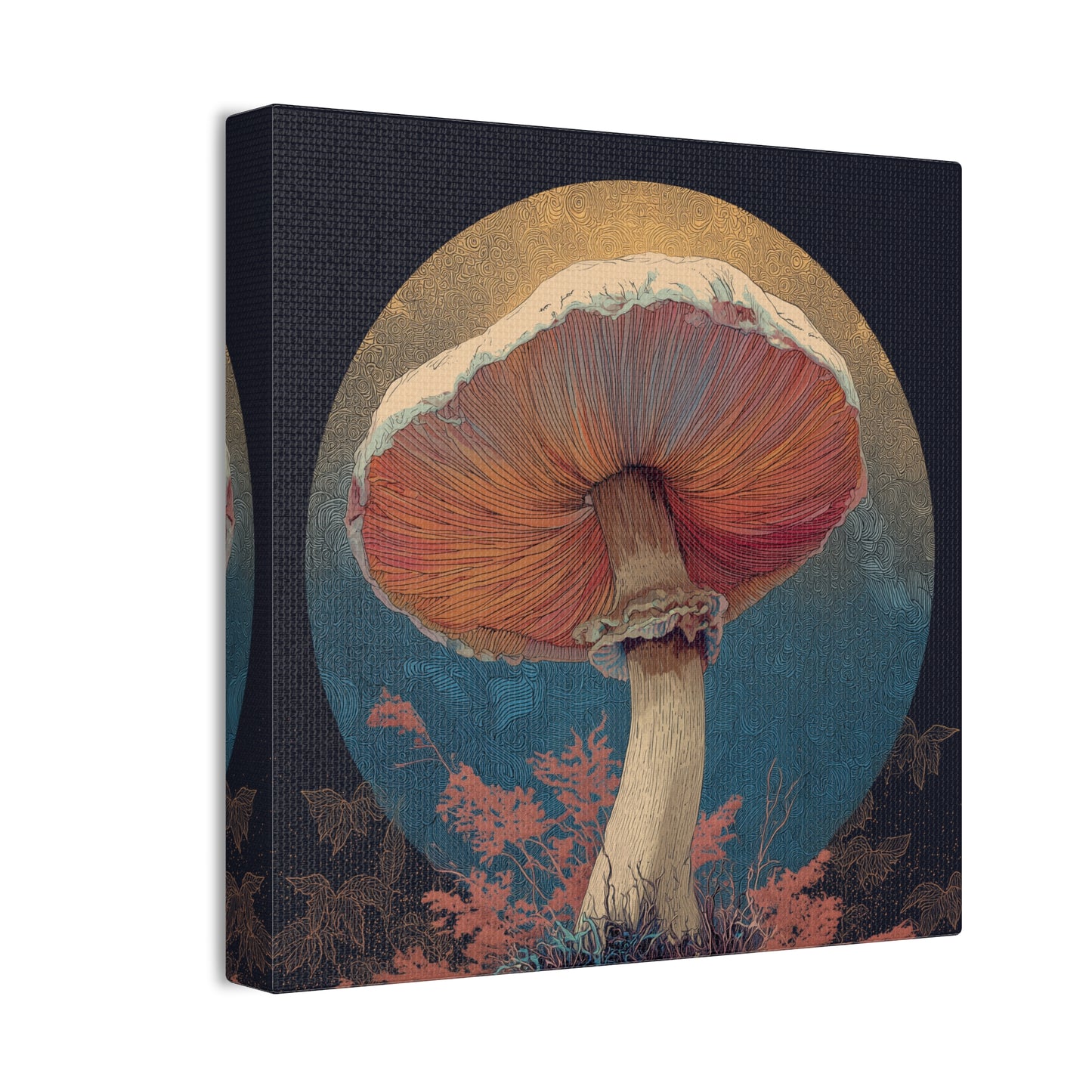 Unreal Shroom -Mushroom Canvas Art, Stretched Wall Decor, Bohemian Home Decor, Psychedelic Wall Art, Nature-Inspired Art