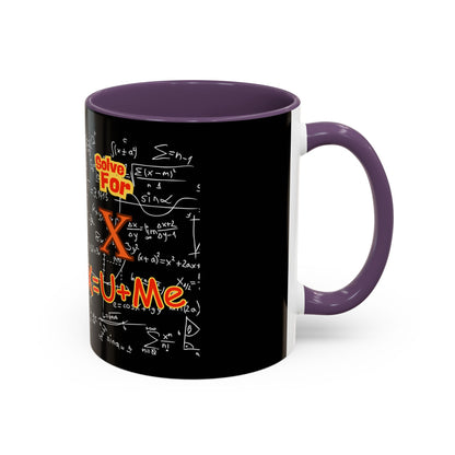 Math Lover Coffee Mug — "Solve For X = U + Me" Romantic Equation Design