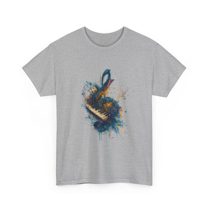 Abstract Music Keyboard Splash T‑Shirt — Watercolor Art Tee