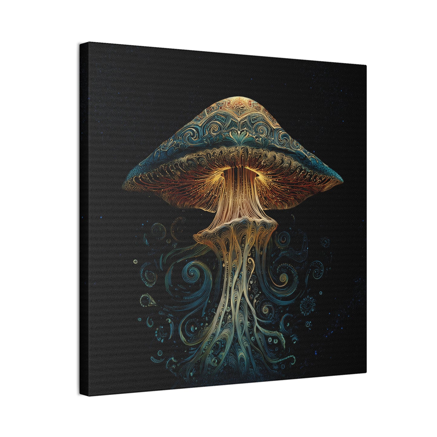 Swirl -Mushroom Canvas Art, Stretched Wall Decor, Bohemian Home Decor, Psychedelic Wall Art, Nature-Inspired Art