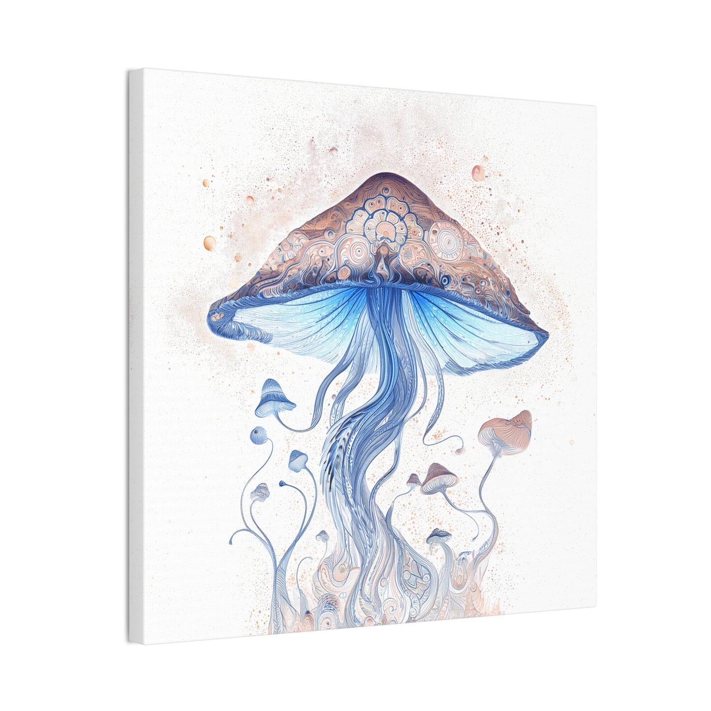 ThirdEye Light -Mushroom Canvas Art, Stretched Wall Decor, Bohemian Home Decor, Psychedelic Wall Art, Nature-Inspired Art