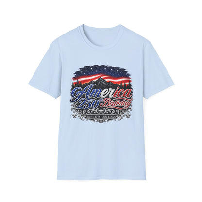 America 250 Birthday T-Shirt – Patriotic USA Flag Design for Independence Day