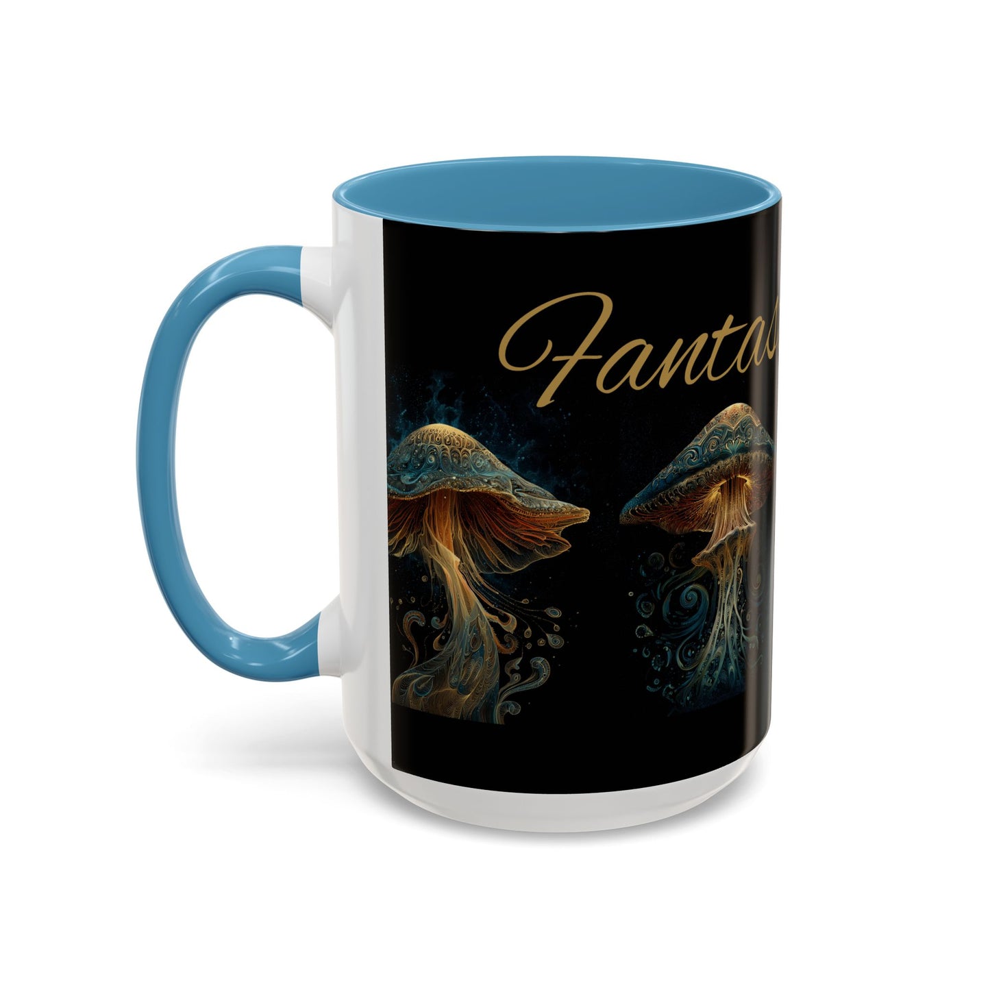 Dark Fantastic Fungi Coffee Mug - Magical Ocean Mushroom Art (11/15oz)