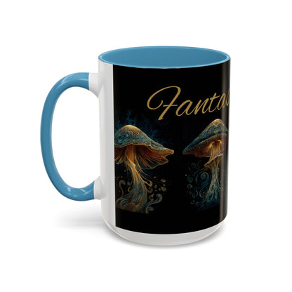 Dark Fantastic Fungi Coffee Mug - Magical Ocean Mushroom Art (11/15oz)