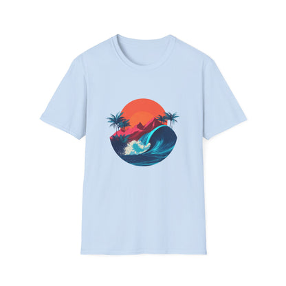 Sunset Surf T-Shirt — Retro Beach Wave Graphic Tee