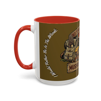 Mushroom Hunting Coffee Mug – "My Spore Time Is Spent" Rustic Forager Accent Mug