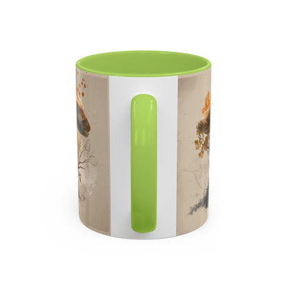 Mushroom Magic Accent Coffee Mug — 11/15oz Ceramic Cup with Woodland Fungi Design