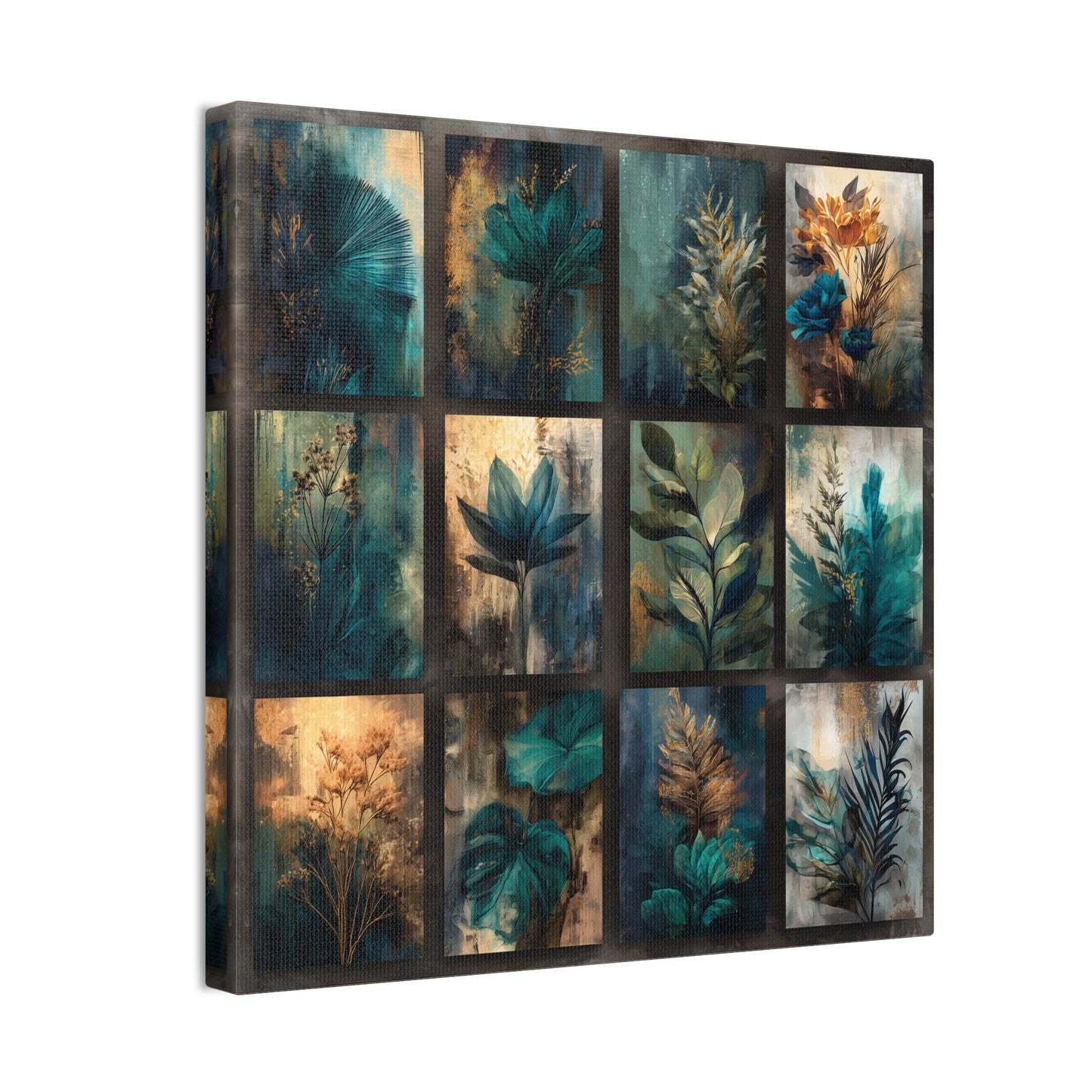 Natures Blue Green Series #4 -Botanical Wall Art, Nature-Inspired Home Décor, Eco-Friendly Canvas Print, Greenery Art Piece, Living Room Wall Hanging
