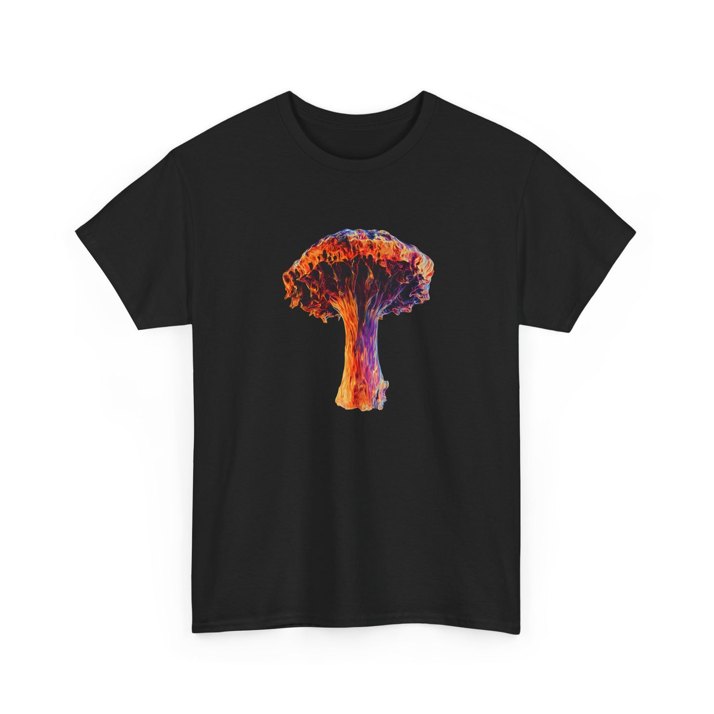 Colorful Psychedelic Mushroom 3 -Tee, Unisex Heavy Cotton T-Shirt, Vibrant Graphic Shirt, Perfect for Festivals, Eco-friendly Gift, Casual Wea