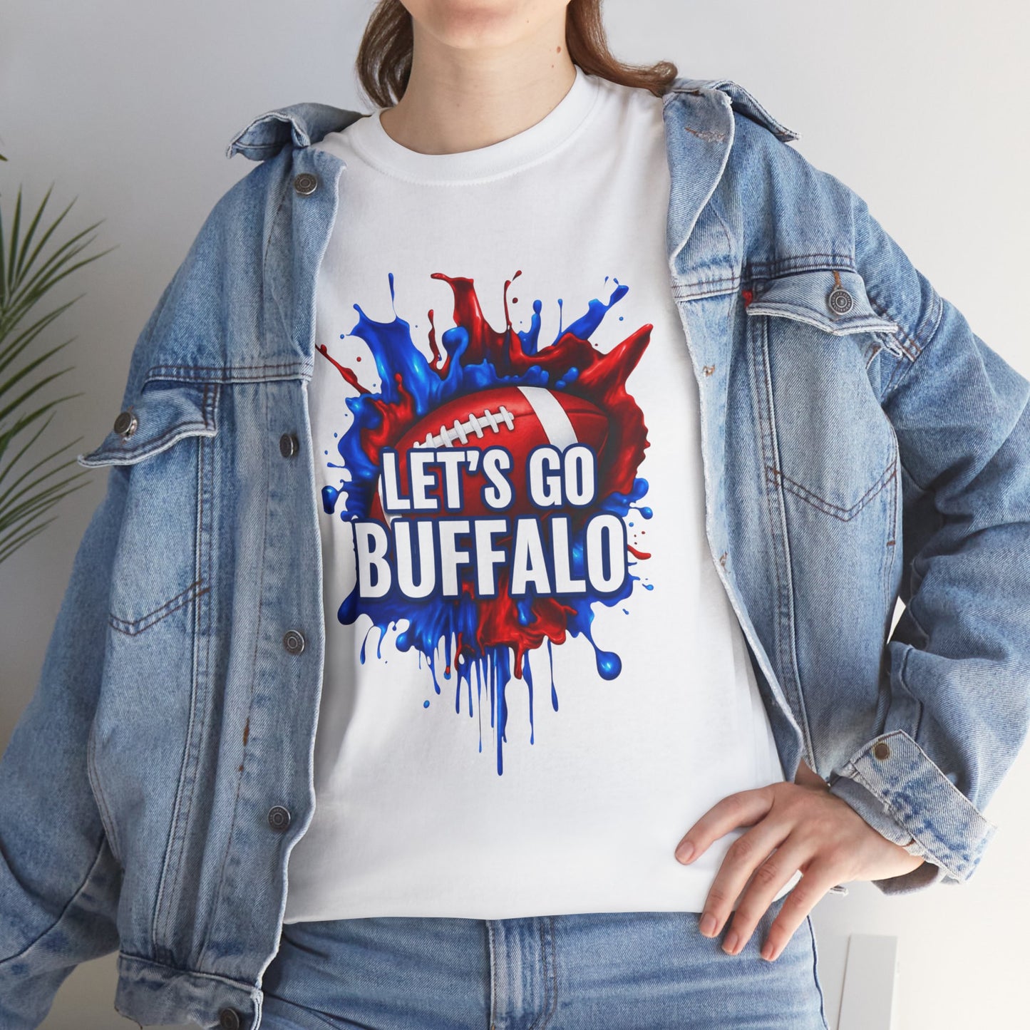 Let's Go Buffalo Football Spirit Tee, Unisex Cotton Tee for Game Day, Tailgating, Sports Fans, Holiday Gifts, Casual Wear
