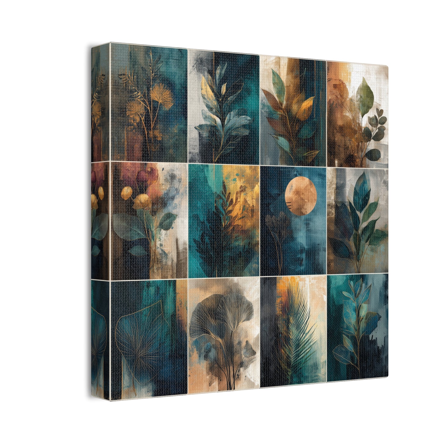Natures Blue Green Series #6 -Botanical Wall Art, Nature-Inspired Home Décor, Eco-Friendly Canvas Print, Greenery Art Piece, Living Room Wall Hanging