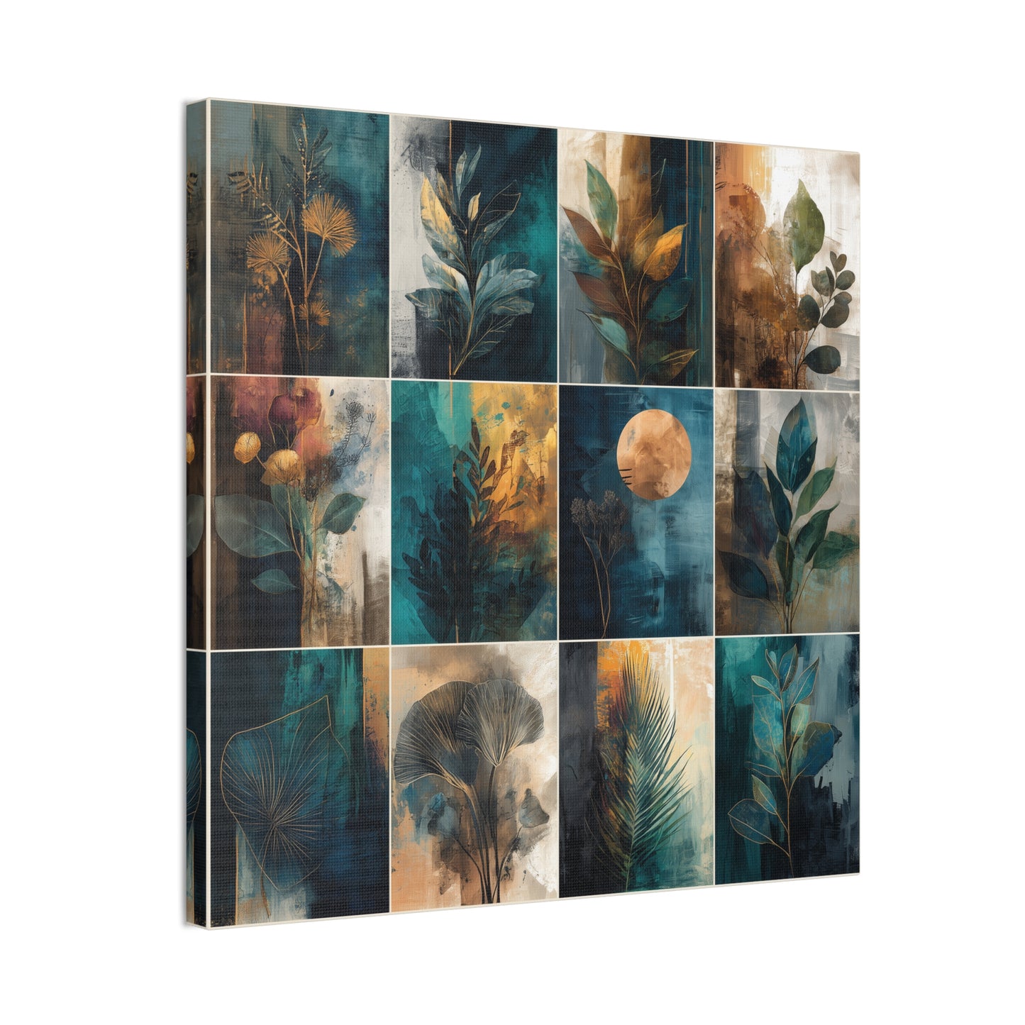 Natures Blue Green Series #6 -Botanical Wall Art, Nature-Inspired Home Décor, Eco-Friendly Canvas Print, Greenery Art Piece, Living Room Wall Hanging