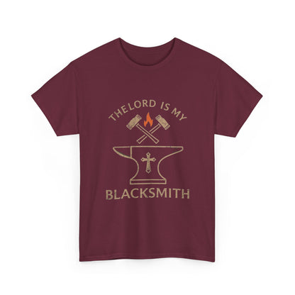 Christian Blacksmith T‑Shirt — "The Lord Is My Blacksmith" Faith Tradesman Tee