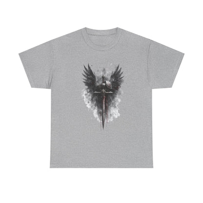 Angel of War T‑Shirt — Gothic Winged Sword Graphic Tee