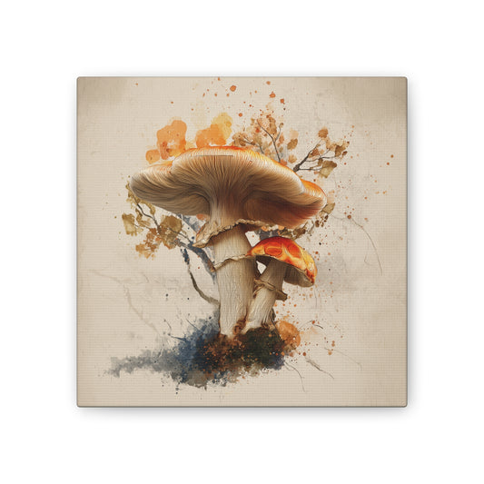Mushroom Water Color 2 -Mushroom Canvas Art, Stretched Wall Decor, Bohemian Home Decor, Psychedelic Wall Art, Nature-Inspired Art
