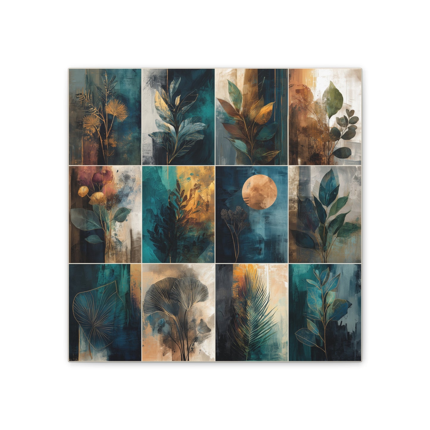 Natures Blue Green Series #6 -Botanical Wall Art, Nature-Inspired Home Décor, Eco-Friendly Canvas Print, Greenery Art Piece, Living Room Wall Hanging